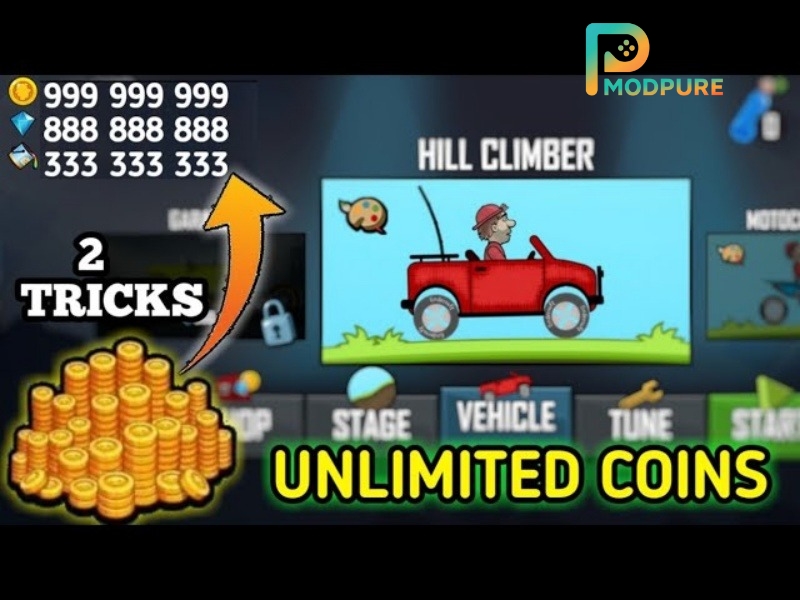Những Nâng Cấp Trong Bản Hack Hill Climb Racing 2