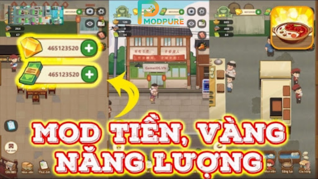 Tính năng của tiệm lẩu đường hạnh phúc MOD