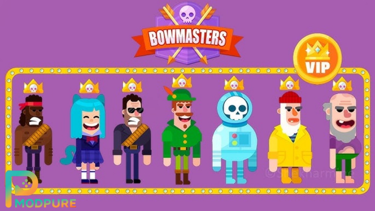 Bowmasters Nhiều nhân vật hài hước