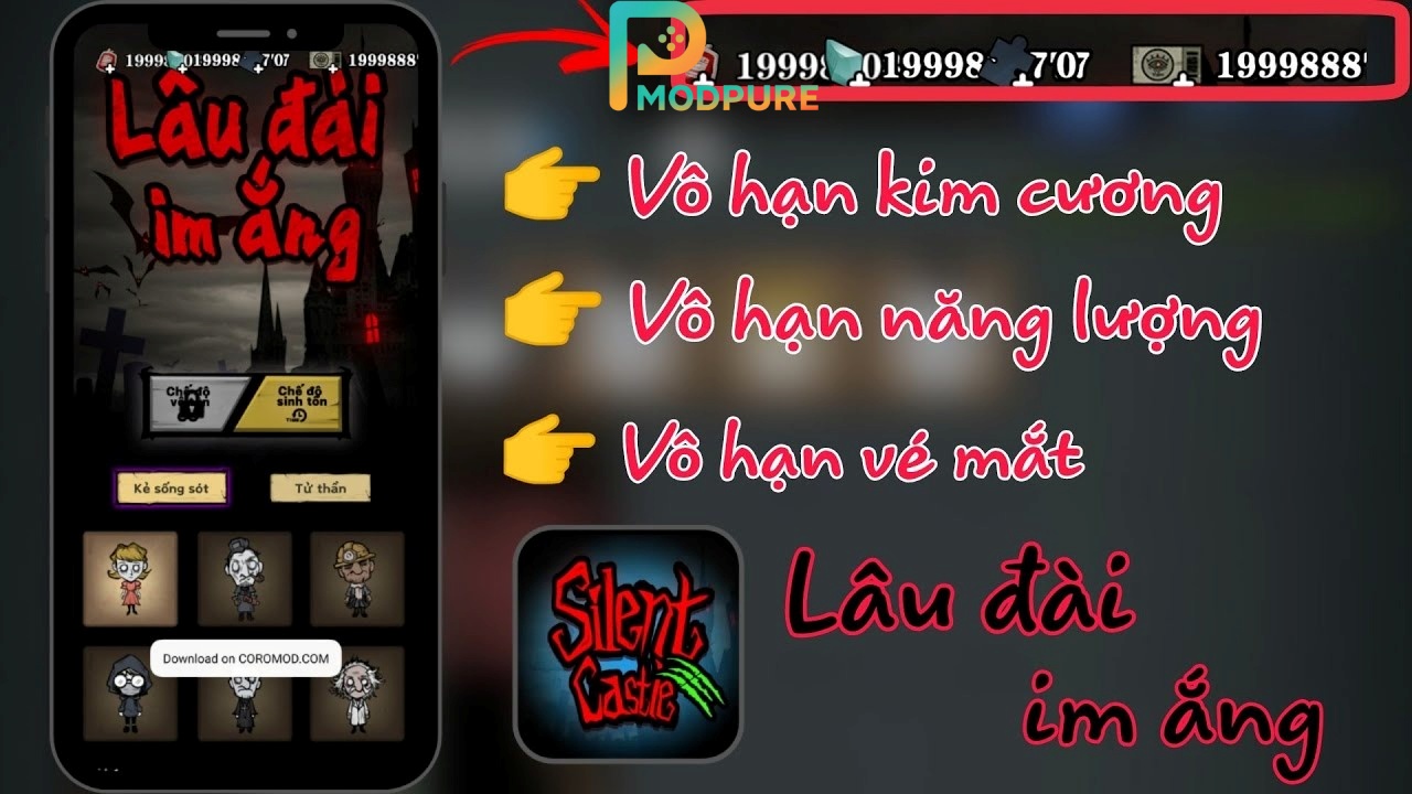 Danh Sách Tính Năng Được Mở Khóa MOD Lâu Đài Im Ắng