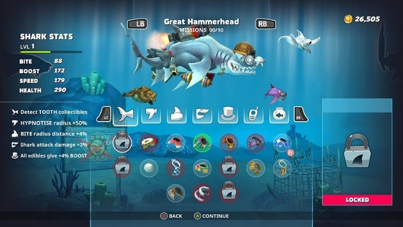 Bộ Sưu Tập Cá Mập Phong Phú Trong Hungry Shark World Hack 