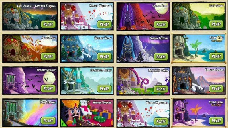 Kh&aacute;m ph&aacute; nhiều bản đồ kh&aacute;c nhau trong Temple Run 2 Hack