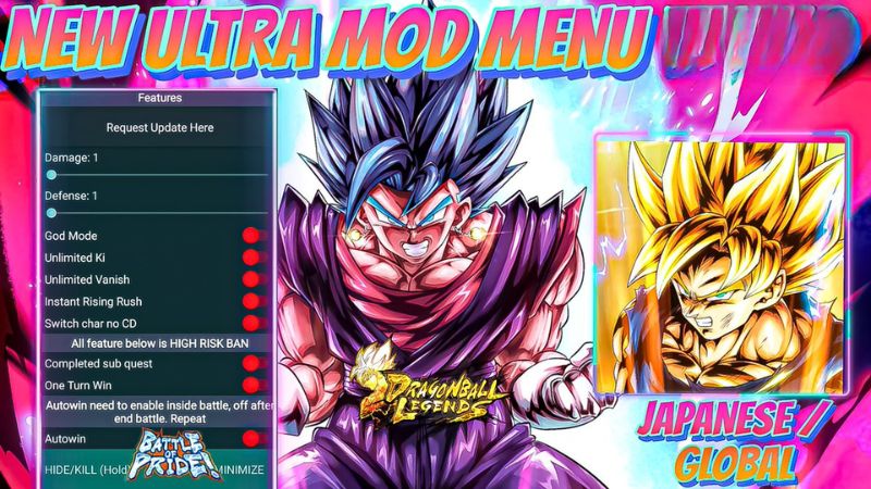 Các Tính Năng Của Dragon Ball Legends Mod Menu